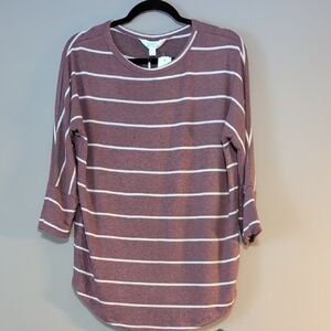 Super Soft Lightweight Striped Dolman Top Medium Market & Spruce